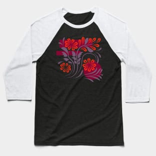 Folk flowers floral art print Flowers abstract art Baseball T-Shirt